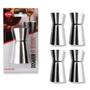 Imagem de Kit 4 Dosador De Bebidas Duplo Inox Dosar Drinks 25ml 50ml