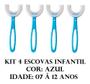 Imagem de Kit 4 Escovas Dentes Infantil 360 Forma U Criança 2-12 Anos