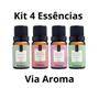 Imagem de Kit 4 Essências Via Aroma Óleo Aromático para Difusor Aromatizador Elétrico