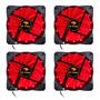 Imagem de Kit 4 Fan Cooler Gamer Led Vermelho 120x120mm