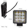 Imagem de Kit 4 Farol de Milha Quadrado 16 Leds 12v/24v 48w LED Longo Alcance Haiz KIT4-HZ-48W