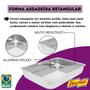 Imagem de Kit 4 Formas Assadeiras Retangulares de Alumínio Polido 0-1-2-3 Travessas Altas para Bolo, Pão, Torta, Carne, Padaria Cozinha Forno Elétrico e Fogão