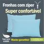Imagem de Kit 4 Fronhas Avulsas Para Travesseiro 70x50cm Malha Lisa 100 Algodão Com Zíper Toque Macio, Hotel, Pousada
