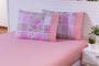 Imagem de Kit 4 Fronhas Estampado Rose 70 X 50 100%algodao 180fios