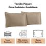 Imagem de Kit 4 Fronhas Porta Travesseiro 50x70 Piquet Liso Bege