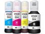 Imagem de Kit 4 Garrafas de Tinta Epson T504 Original para L4150 L4160 L6161 L6171 L6191