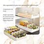 Imagem de Kit 4 Gaveteiro Organizador Deslizante Multifuncional Cozinha Casa Aço Fruteira Bandeja Embutida