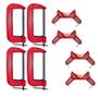 Imagem de Kit 4 Grampos Sargento Tipo C 4'' + 4 Sargento Angular 90º