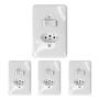 Imagem de Kit 4 interruptor 1 tecla 6A com tomada 20A 2P+T 250V embutir 4x2 Ilumi