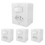 Imagem de Kit 4 interruptor 1 tecla simples 6A Com Tomada 10A 2 Pino + Terra 250V Ilumi