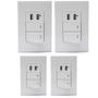 Imagem de Kit 4 Interruptor Duplo Com 2 Portas Usb Adaptador Celular
