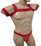 Imagem de Kit 4 itens (1 Cueca Masculina Fio Dental Abertura Frontal Transparente + 1 Harness + 2 Braceletes)