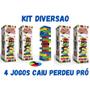 Imagem de kit 4 jogos caiu perdeu pro bloco de montar jogos pedagogicos  jogos infantil brinquedo