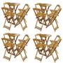Imagem de Kit 4 Jogos de Mesa Bistrô de Madeira com 4 Cadeiras Dobravel Ideal para Bar e Restaurante Mel
