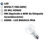 Imagem de KIT 4 Lâmpada Bulbo Led 9w A60 Bivolt 6500k Luz Branca Fria