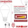 Imagem de Kit 4 Lampada Controled 9W 3 Toque 3 Tons Branco Frio 6500K E27