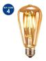 Imagem de Kit 4 Lâmpada Led Filamento Retro St64 4w Bivolt E27 2200k