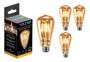Imagem de Kit 4 Lâmpada Led Filamento Retro St64 4w Bivolt E27 2200k