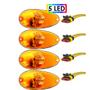 Imagem de KIT 4 Lanterna Lateral Ônibus Dupla Função 5 Led BIVOLT +Conector