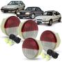 Imagem de Kit 4 Lanterna Luz de Cortesia da Porta Redonda + Soquete e LED Chevrolet Monza Tubarão Opala Caravan Kadett