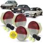Imagem de Kit 4 Lanterna Luz de Cortesia da Porta Redonda + Soquete e LED Chevrolet Monza Tubarão Opala Caravan Kadett