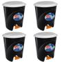 Imagem de Kit 4 Lixeira Plástica Com Pedal Multiuso 12L Preta Arqplast