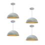 Imagem de Kit 4 Luminária Pendente Meia Lua 34cm Com Interior Cobre Com Fiação 110/220v