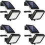 Imagem de Kit 4 Luminárias Solar 56 Leds Luz De Jardim Para Parede Com Sensor De Presença Com 3 Funções