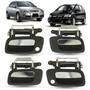 Imagem de Kit 4 Maçanetas Externa Porta Dianteira Com Furo e Sem Furo Cromada GM Astra 1998 a 2011 Zafira 2001 a 2012