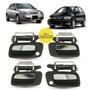 Imagem de Kit 4 Maçanetas Externa Porta Dianteira Com Furo e Sem Furo Cromada GM Astra 1998 a 2011 Zafira 2001 a 2012