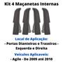 Imagem de Kit 4 Maçanetas Internas dianteira traseira Agile 2009 2014