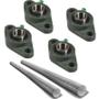 Imagem de Kit 4 Mancal Oval Rolamento Ucfl24 com 2 Eixo 20mm500mm