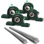 Imagem de Kit 4 Mancal Pedestal Rolamento Ucp24 Com 2 Eixo 20Mm250Mm