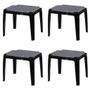 Imagem de Kit 4 Mesa Quadrada Retangular Plástica Bistrô Compacta 47x46x55cm New Plastic Multiuso Área Lazer Pequena