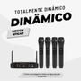 Imagem de Kit 4 Microfone Sem Fio Profissional Uhf Led Com Receptor Ec