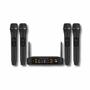 Imagem de Kit 4 Microfone Sem Fio Profissional Uhf Led Com Receptor Ec