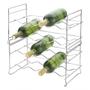 Imagem de Kit 4 Mini Adegas Rack Porta 32 Garrafas De Vinho Empilhável Em Aço Cromado