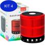 Imagem de Kit 4 Mini Caixa De Som Bluetooth Portátil Speaker Ws-887 -