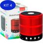 Imagem de Kit 4 Mini Caixinha Som Bluetooth Portátil Usb Mp3 P2 Sd