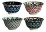 Imagem de Kit 4 Mini Molheira Bowls Louça Cerâmica Cumbuca Estilo Japonesa Estampado 100ml