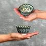 Imagem de Kit 4 Mini Molheira Bowls Louça Cerâmica Cumbuca Estilo Japonesa Estampado 100ml
