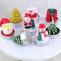 Imagem de Kit 4 Mini Velas Decorativas De Natal Papai Noel Decoração