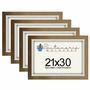 Imagem de Kit 4 Molduras Porta Diploma Certificado A4 21x30 Dourado