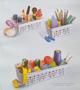 Imagem de kit 4 organizador pequeno cesto cestinho plástico mesa lápis caneta costura peça parafuso costura escritório