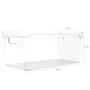 Imagem de Kit 4 Organizadores De Armário 30x15x13cm Caixas Organizadoras Empilháveis Com Alças Clear OU