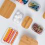Imagem de Kit 4 Organizadores Multiuso Porta Alimentos e Objetos Tampa Bambu