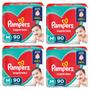Imagem de Kit 4 PACOTES DE FRALDA PAMPERS INFANTIL SUPERSEC  TAMANHO M COM 90 FRALDAS CADA