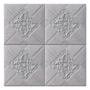 Imagem de Kit 4 Painel Auto Adesivo Placa 3D Ladrilhos Prateados 70x70cm