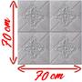 Imagem de Kit 4 Painel Auto Adesivo Placa 3D Ladrilhos Prateados 70x70cm