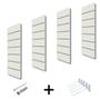 Imagem de Kit 4 Painel Canaletado Branco Mdf Para Loja 0,90x0,30m + 10 Ganchos Branco de 15cm